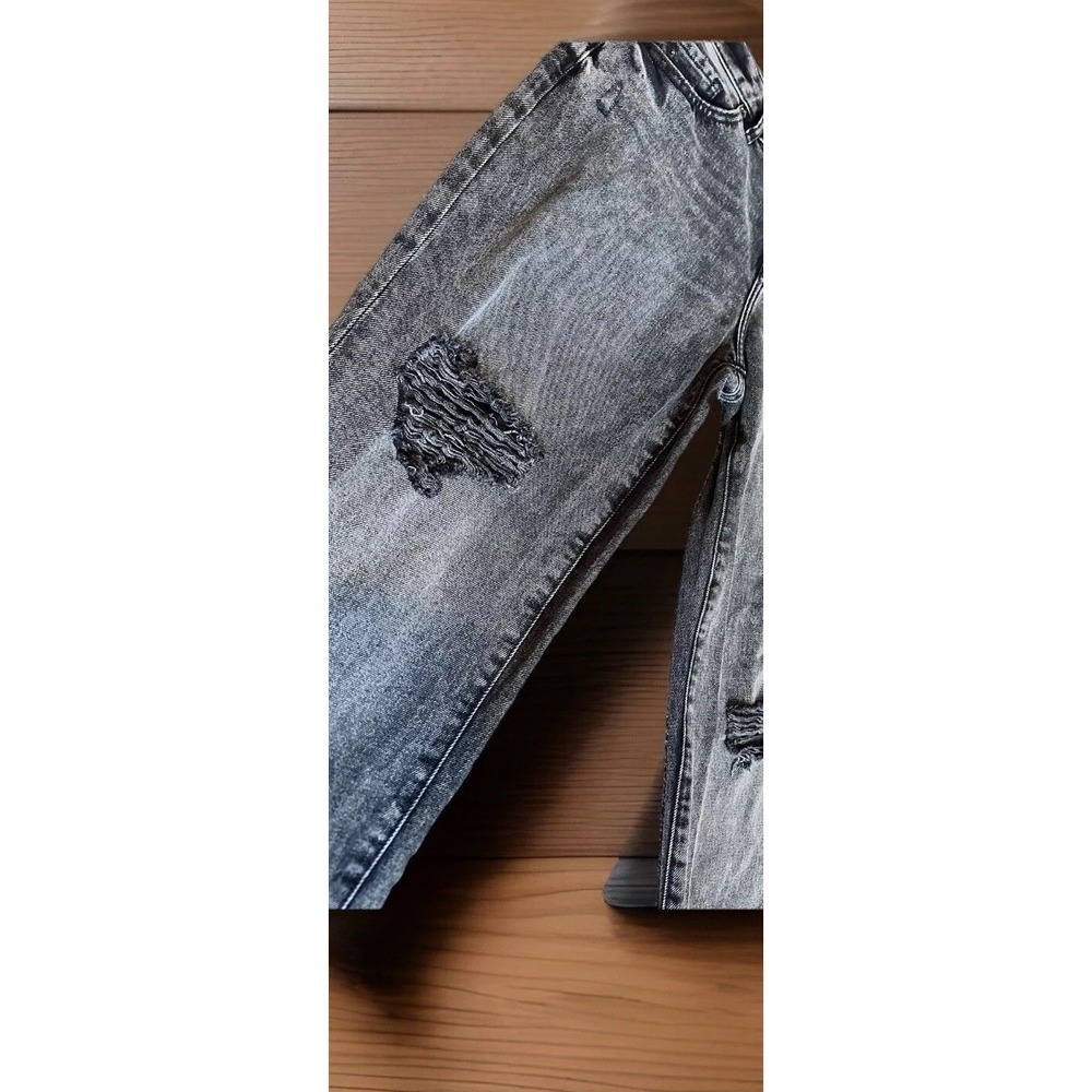 NWOT Women's Express Jeans Size 4 Black Denim Distressed Boyfriend Low Rise  *31 - Picture 4 of 11